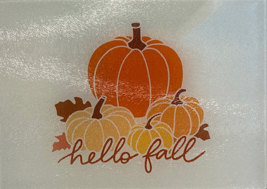 Glass Cutting Board - Hello Fall