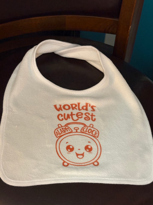 World's cutest alarm clock - Baby Bib