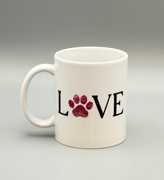 Love with paw print - 15 oz