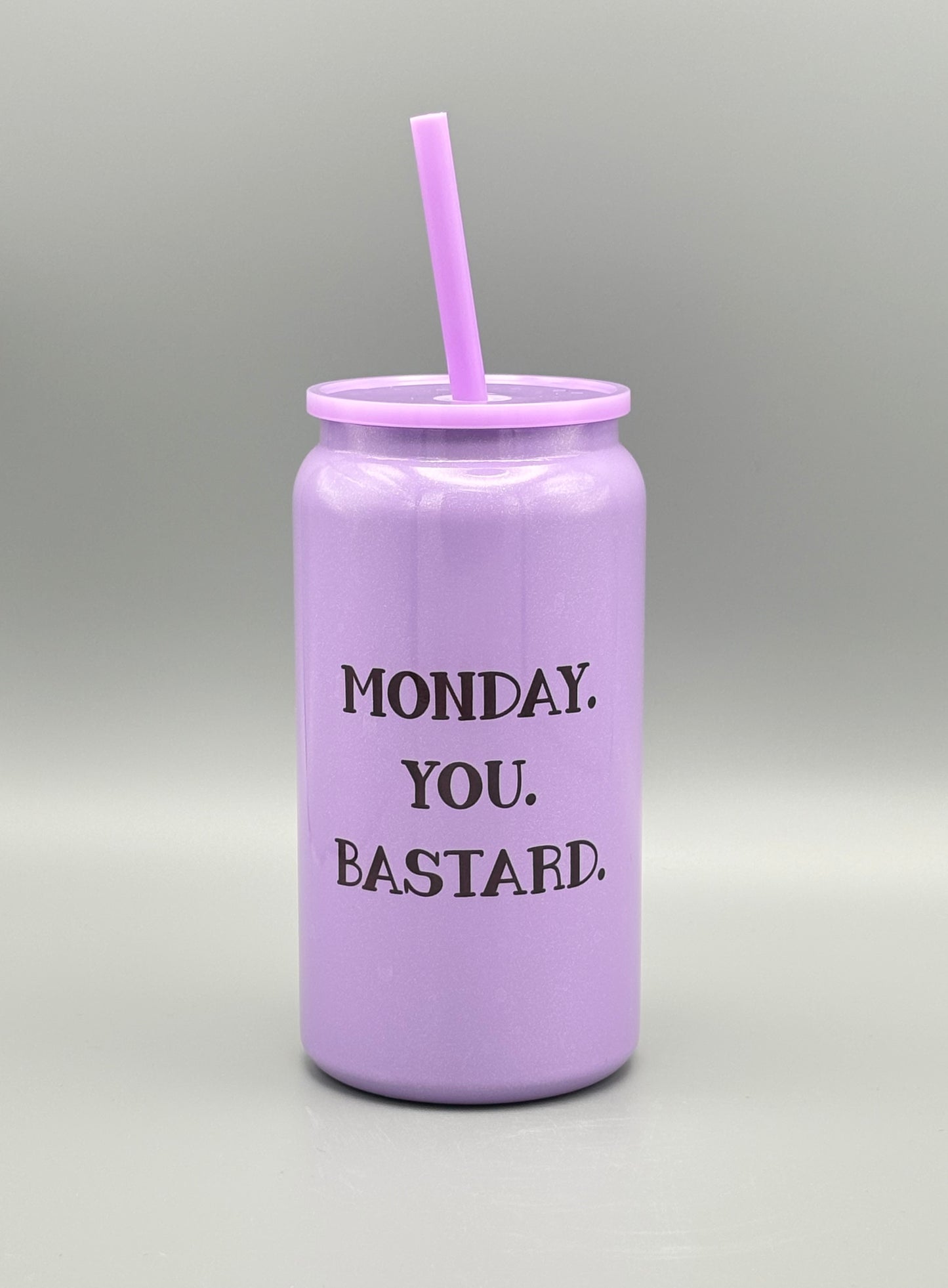 Monday.  You.  Bastard - Glitter Tumbler - 16 oz