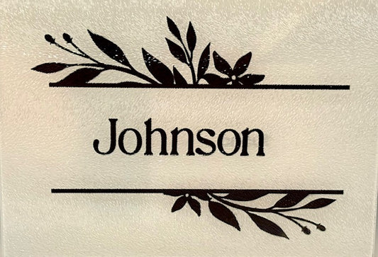 Glass Cutting Board - Personalized (Eucalyptus)