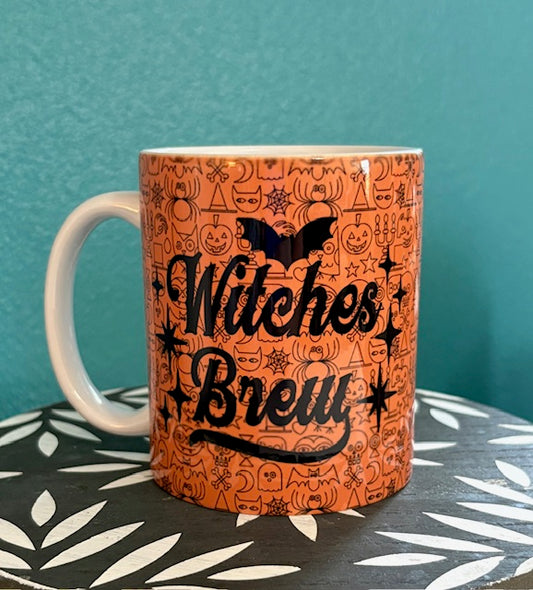 Mug - 11 oz - Witches Brew (Halloween background)