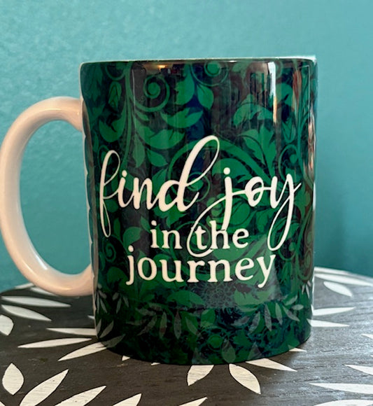 Mug - 11 oz - Find Joy In The Journey (blue green)