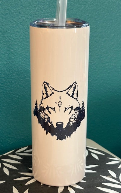 Skinny Tumbler - 20 oz - Wolf (galaxy)
