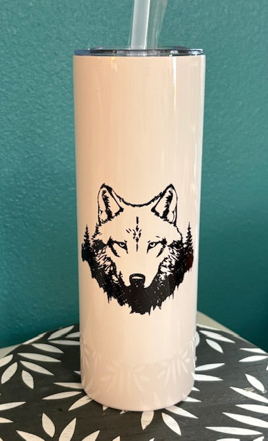 Skinny Tumbler - 20 oz - Wolf (black)
