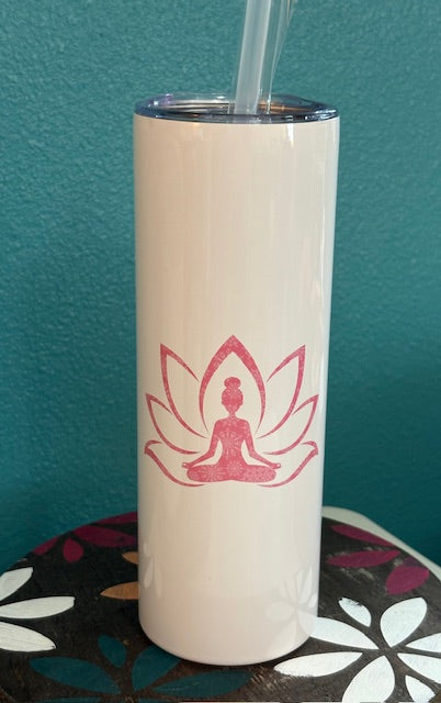 Skinny Tumbler - 20 oz - Namaste (pink)