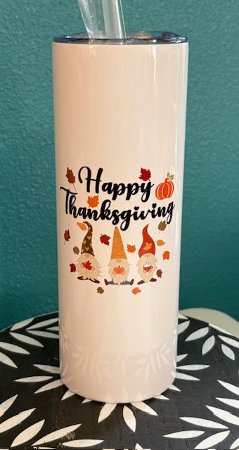 Skinny Tumbler - 20 oz - Happy Thanksgiving